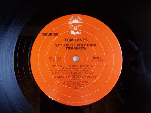 Tom Jones - Say You'll Stay Until Tomorrow - LP