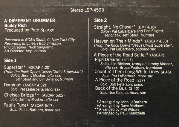 Buddy Rich - A Different Drummer - LP