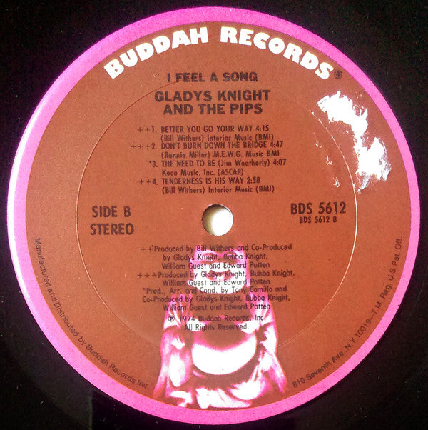 Gladys Knight & The Pips* - I Feel A Song - LP