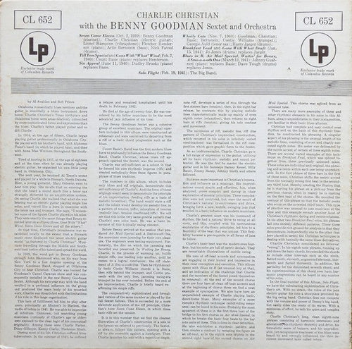Charlie Christian With The Benny Goodman Sextet* And Orchestra* - With The Benny Goodman Sextet And Orchestra - LP