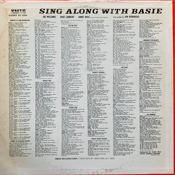 Joe Williams, Dave Lambert , Jon Hendricks, Annie Ross Plus The Basie Band* - Sing Along With Basie - LP