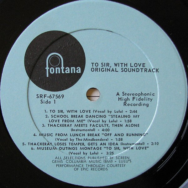 Various - To Sir, With Love Original Motion Picture Soundtrack - LP