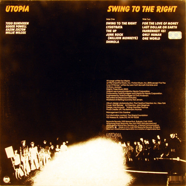 Utopia  - Swing To The Right - LP