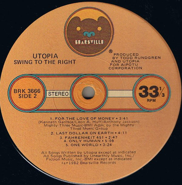 Utopia  - Swing To The Right - LP