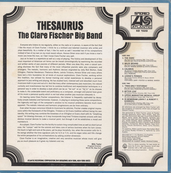 The Clare Fischer Big Band* - Thesaurus - LP
