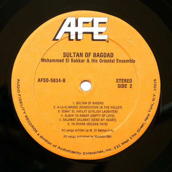 Mohammed El-Bakkar And His Oriental Ensemble* - Sultan Of Bagdad - LP