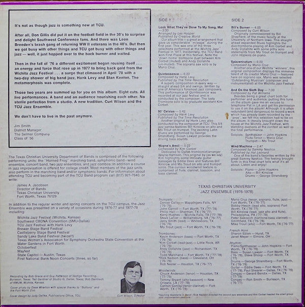 The Texas Christian University Jazz Ensemble - Look What They've Done To My Song Ma! - LP