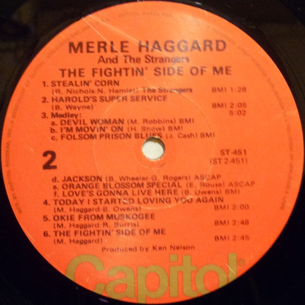 Merle Haggard With Bonnie Owens And The Strangers  - The Fightin' Side Of Me - LP