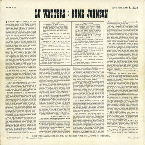 Bunk Johnson / Lu Watters - Bunk & Lu - LP