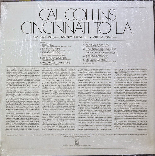 Cal Collins - Cincinnati To L.A. - LP