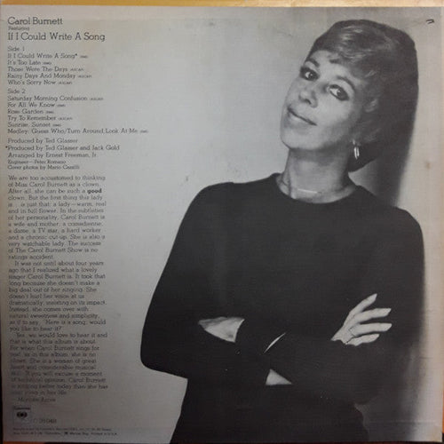 Carol Burnett - Featuring 'If I Could Write A Song' - LP