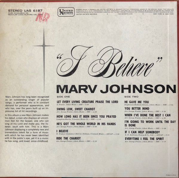 Marv Johnson - I Believe - LP
