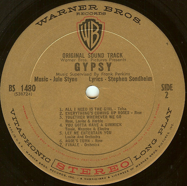 Rosalind Russell, Natalie Wood, Karl Malden - Gypsy (Original Sound Track) - LP