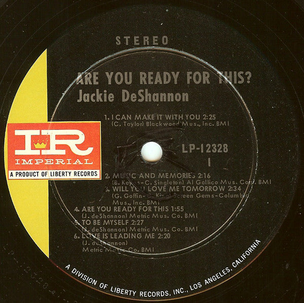 Jackie DeShannon - Are You Ready For This? - LP