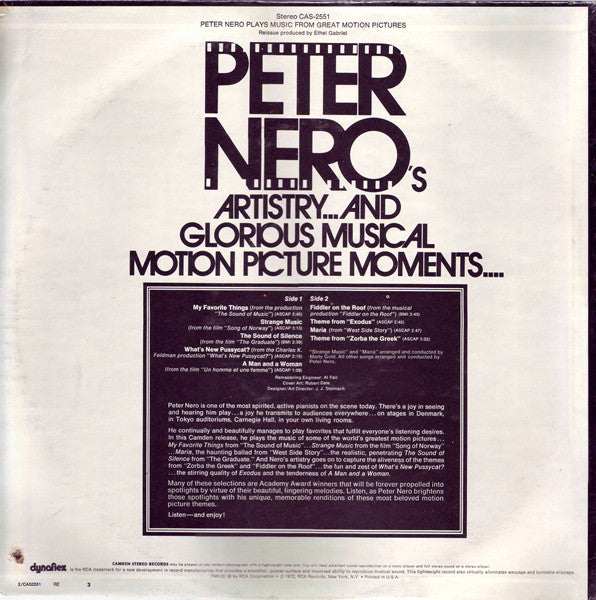 Peter Nero - Peter Nero Plays Music From Great Motion Pictures - LP
