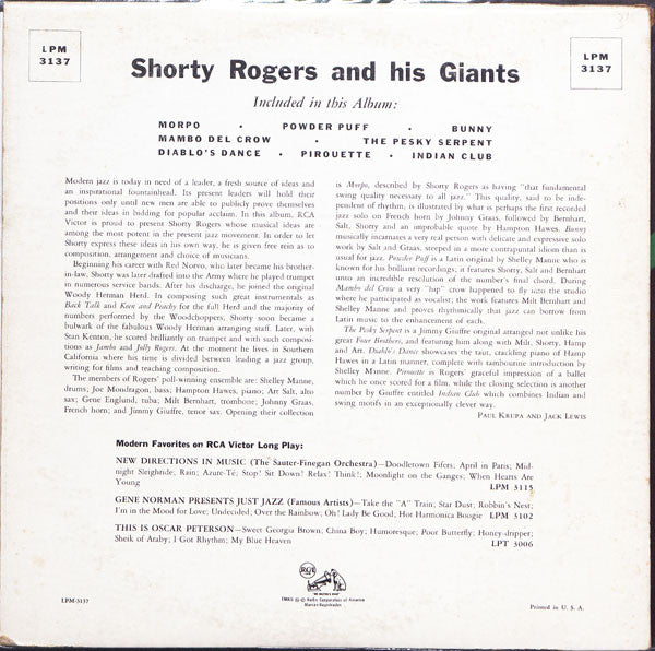 Shorty Rogers And His Giants - Shorty Rogers And His Giants - LP