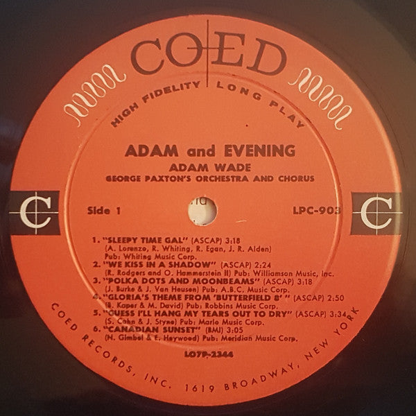 Adam Wade  - Adam And Evening - LP