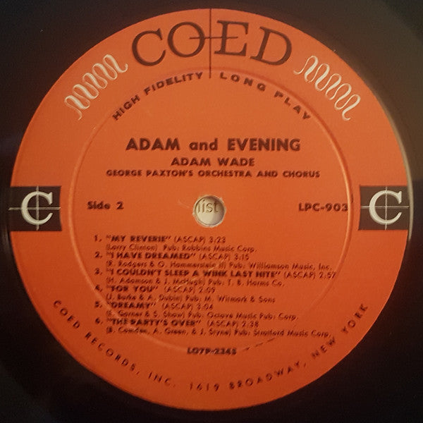 Adam Wade  - Adam And Evening - LP