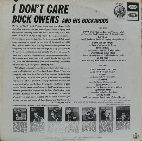 Buck Owens And His Buckaroos - I Don't Care - LP