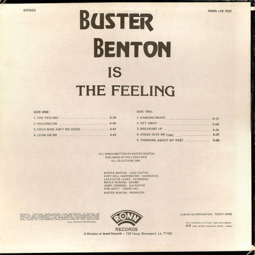 Buster Benton - Is The Feeling - LP