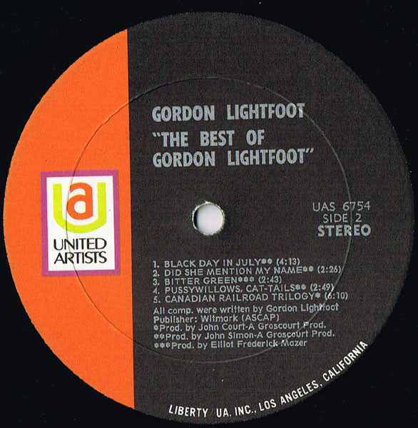 Gordon Lightfoot - The Best Of Gordon Lightfoot - LP