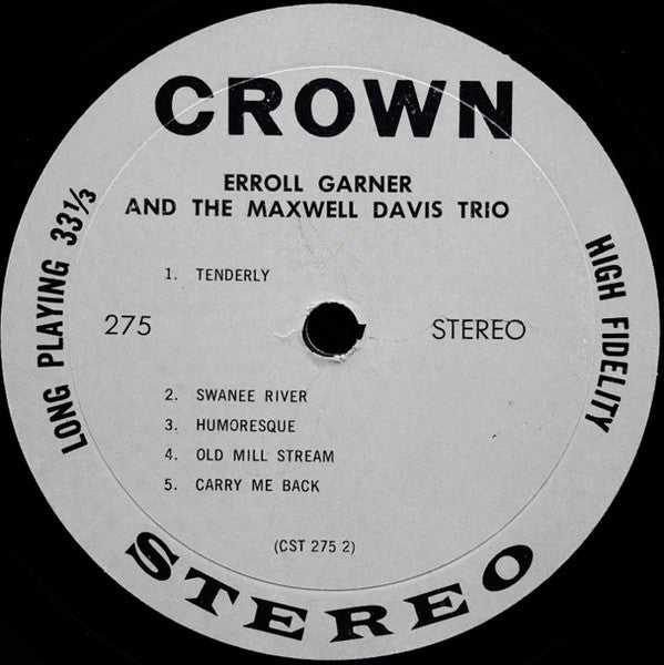 Erroll Garner And The Maxwell Davis Trio* - Erroll Garner And The Maxwell Davis Trio - LP