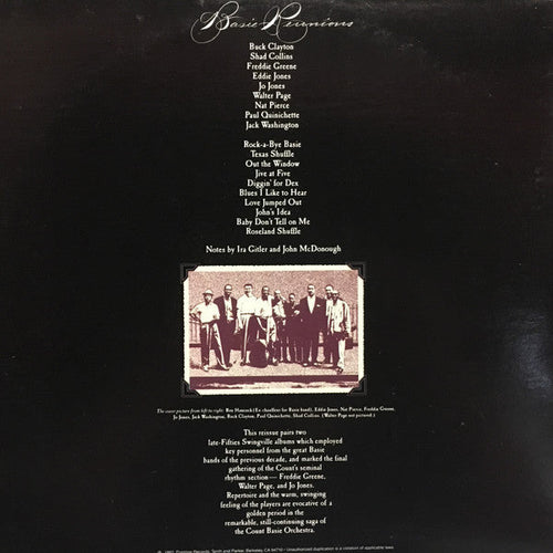 Buck Clayton / Shad Collins / Freddie Greene* / Eddie Jones / Jo Jones / Walter Page / Nat Pierce / Paul Quinichette / Jack Washington - Basie Reunions - LP