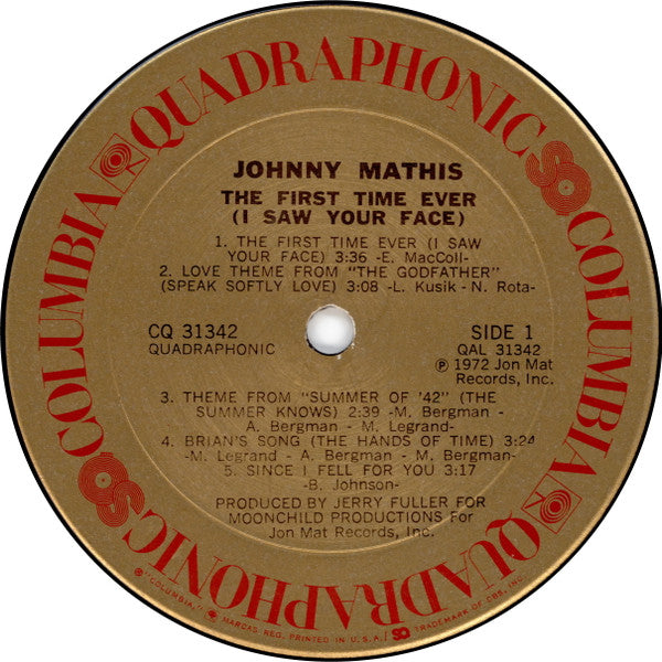 Johnny Mathis - The First Time Ever (I Saw Your Face) - LP