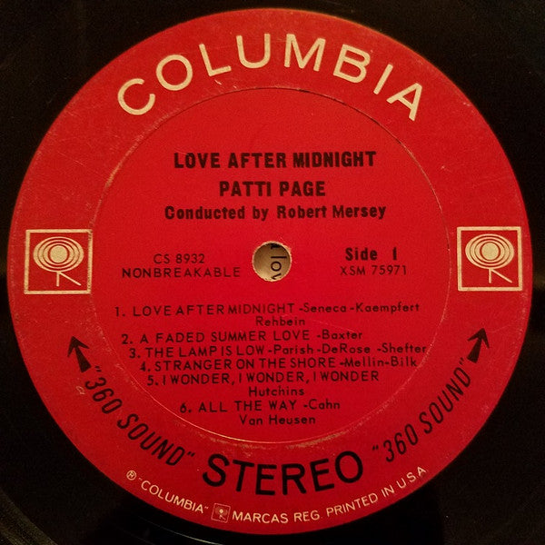 Patti Page - Love After Midnight - LP