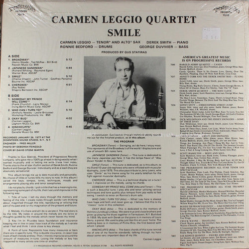 Carmen Leggio Quartet - Smile - LP