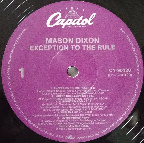 Mason Dixon - Exception To The Rule - LP