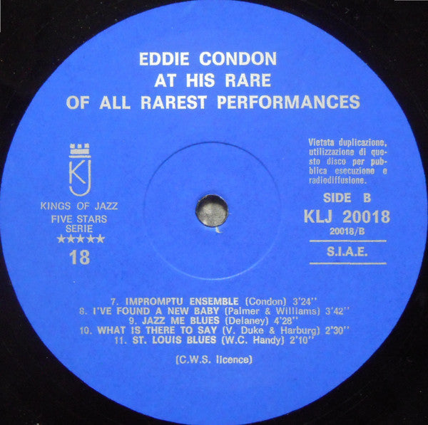 Eddie Condon - Here Is Eddie Condon At His Rare of All Rarest Perfomances Vol. 1 - LP