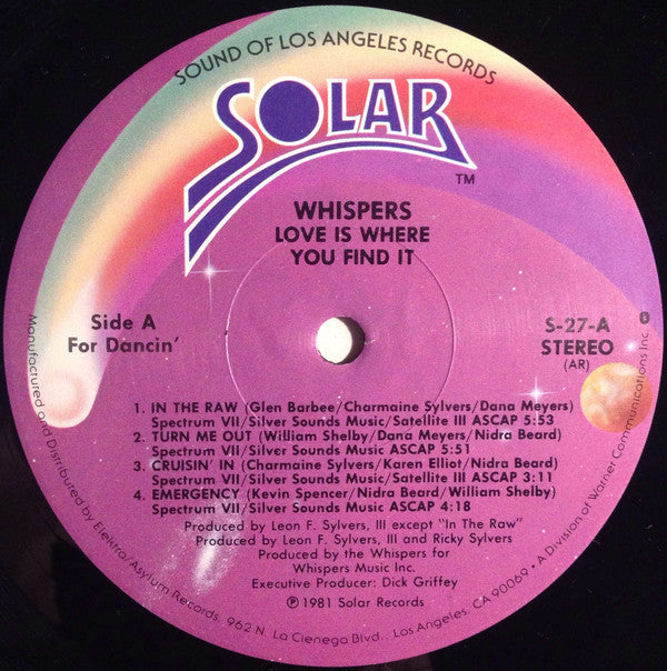 Whispers* - Love Is Where You Find It - LP