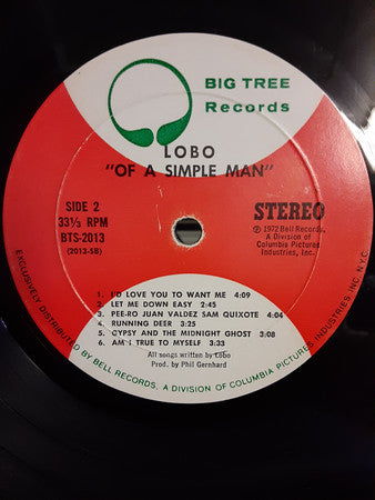 Lobo  - Of A Simple Man - LP