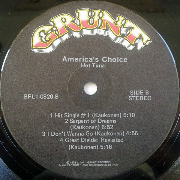 Hot Tuna - America's Choice - LP