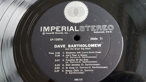 Dave Bartholomew - Fats Domino Presents Dave Bartholomew And His Great Big Band - LP