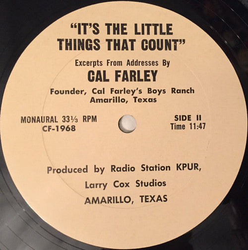 Cal Farley - It's The Little Things That Count - LP