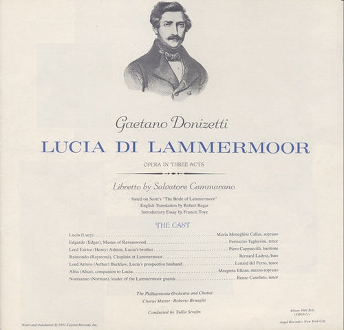 Callas*, The Philharmonia Orchestra* And Chorus*, Tullio Serafin - Lucia Di Lammermoor (Opera In Three Acts) - LP